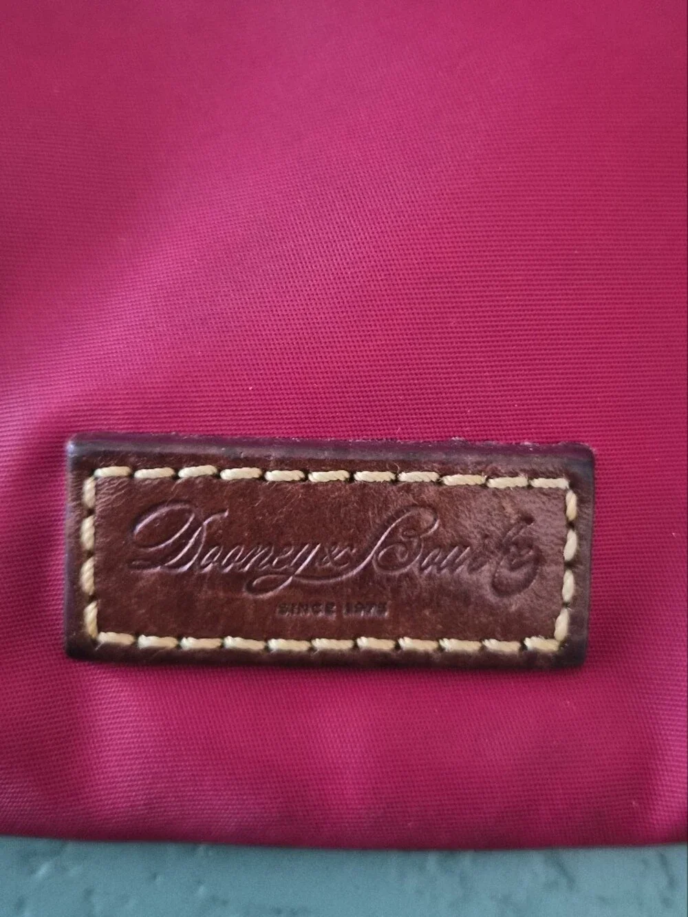 Dooney & Bourke North South Triple Zip Crossbody Bag Red Nylon Preppy Classic